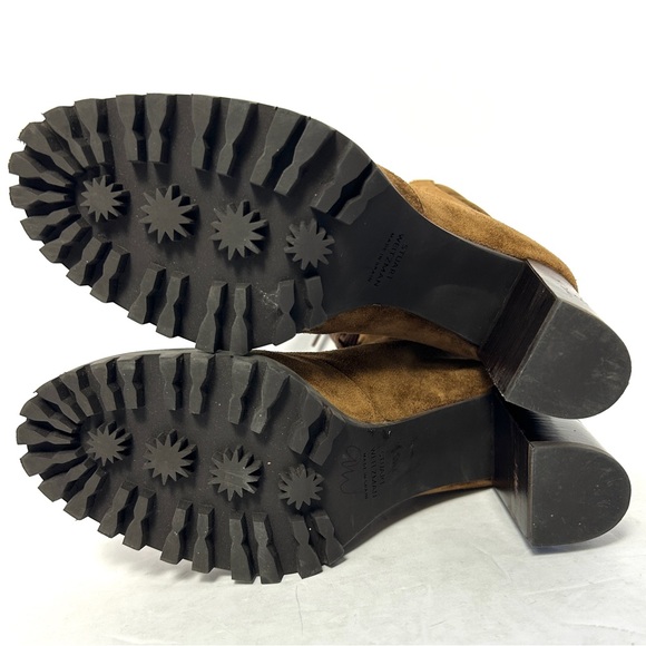 Stuart Weitzman Cyler Boot Suede Shoe Poetcore Dark Academia Combat Brown Size 7 - Picture 9 of 14